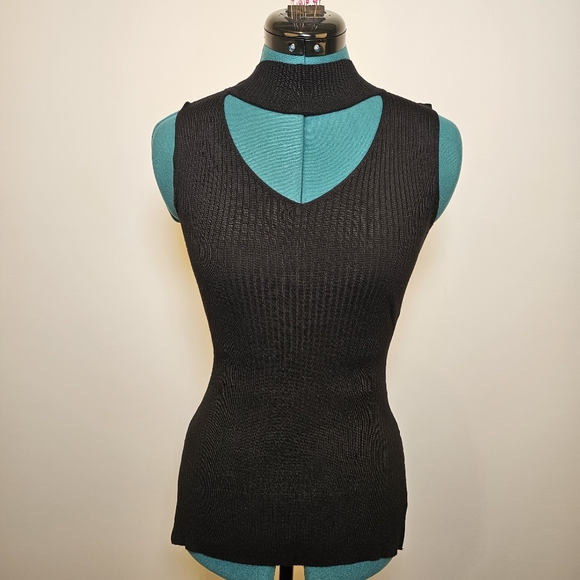 LU❤️NYC black rayon ribbed knit sleeveless long top size S US - Picture 2 of 7